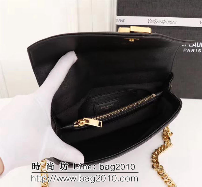 YSL聖羅蘭 專櫃最新版 手工繡V線 山羊紋鏈條包 可手提斜挎 F26611 YAS1113
